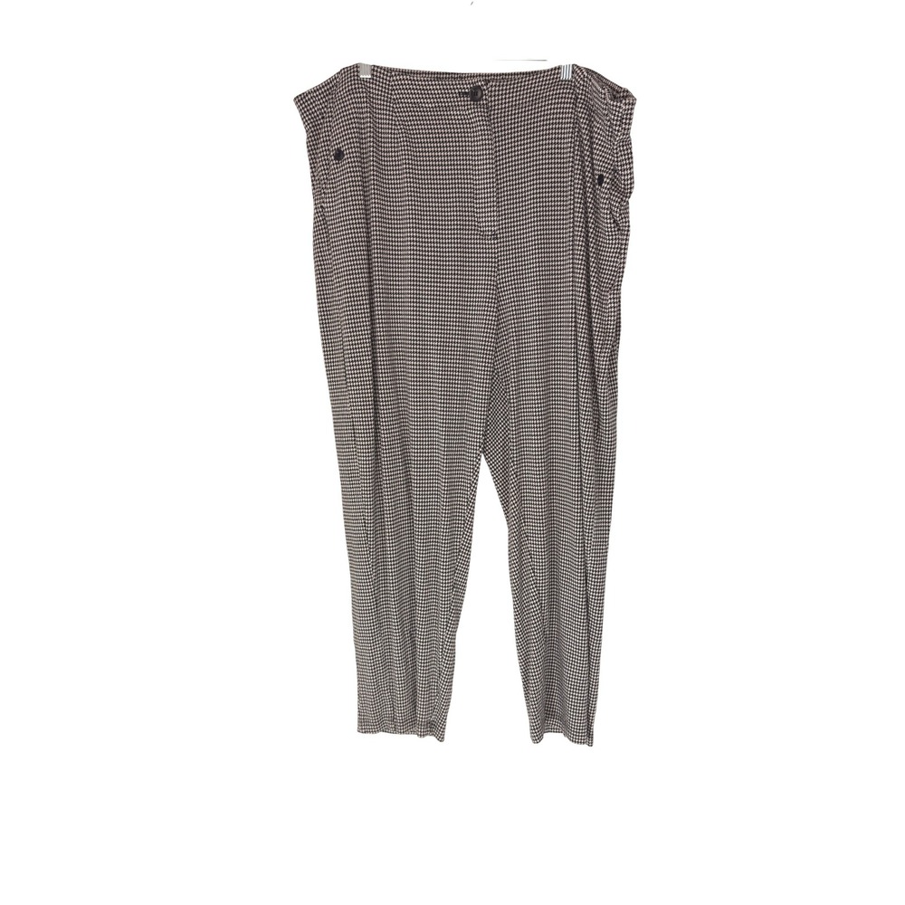 Universal Standard Audrey Tailored Ponte Pants Black White Houndstooth 22/24